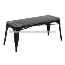 Industrial Vintage Wood top and Metal base narrow bench